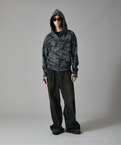 ANDER HUNK パーカー Camouflage Double Zip-up Parker