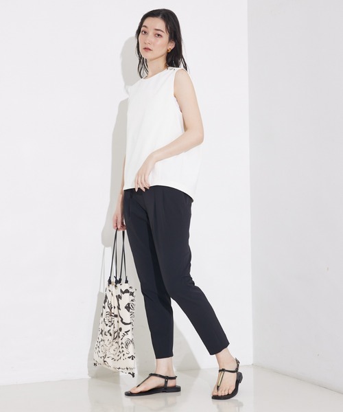 qualite（カリテ） スラックス パンツ 「細見え×ウエストカバー」2WAY