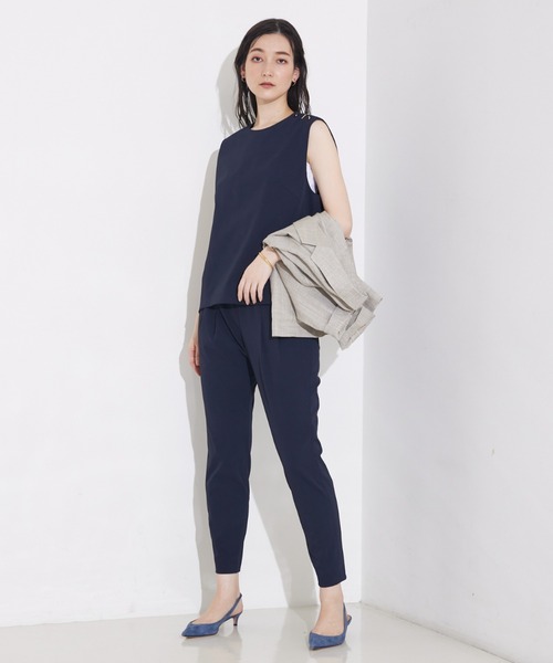 qualite スラックス パンツ 「細見え×ウエストカバー」2WAY