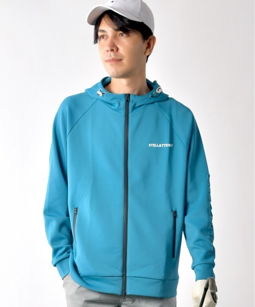 美品 Russeluno Golf サマーフーディー パーカー STELLA77GOLF パーカー 蛍光カラーゴルフパーカー メンズ