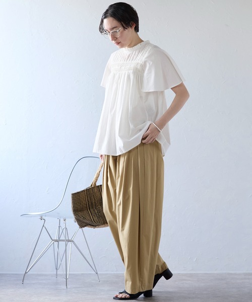 SOTT ブラウス シャツ 半袖 India cambric pintuck blouse インド
