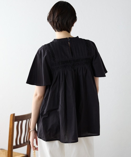 SOTT ブラウス シャツ 半袖 India cambric pintuck blouse インド