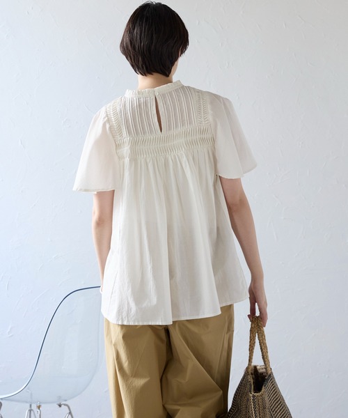 SOTT ブラウス シャツ 半袖 India cambric pintuck blouse インド