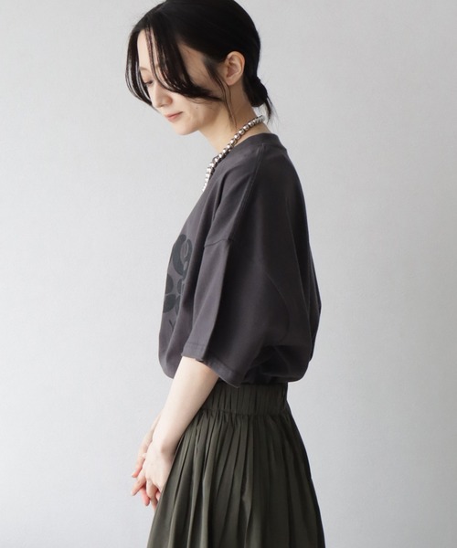 Roca Wear 半袖Tシャツプリントゆったりウォッシュド綿男女兼用 Roca Wear 半袖Tシャツプリントゆったりウォッシュド綿男女兼用