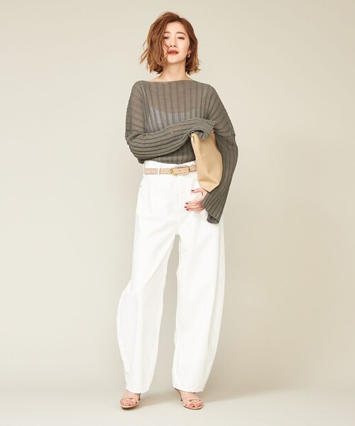 ニット セーター 「conte」ワイドリブ ボートネックニット レディース conte ニット セーター 「conte」ワイドリブ ボートネックニット