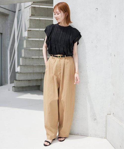 24SS SLOBE IENA ラミーフリルピンタックブラウス 追加》ラミーフリルピンタックブラウス（シャツ／ブラウス