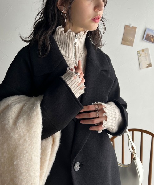 「classicalelf」 チェスターコート MEDIUM モカ レディース_画像9