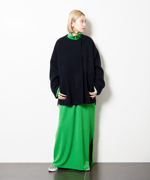 「CITYSHOP」 ノーカラーコート 38 ブラック レディース_画像4