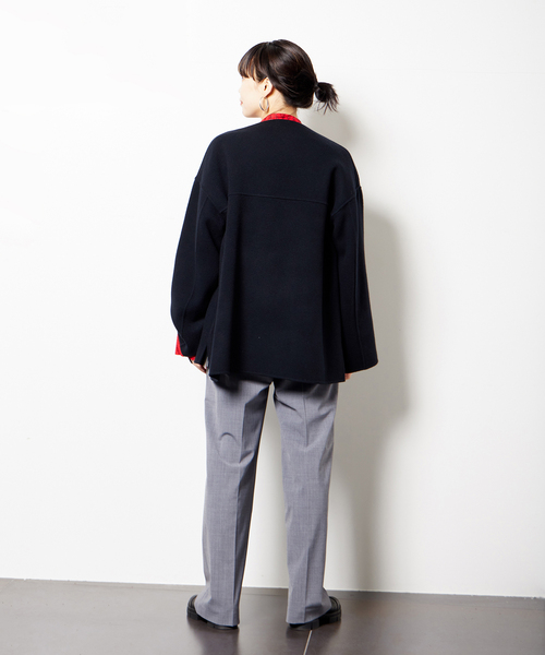 「CITYSHOP」 ノーカラーコート 38 ブラック レディース_画像5