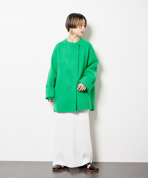 「CITYSHOP」 ノーカラーコート 38 ブラック レディース_画像10