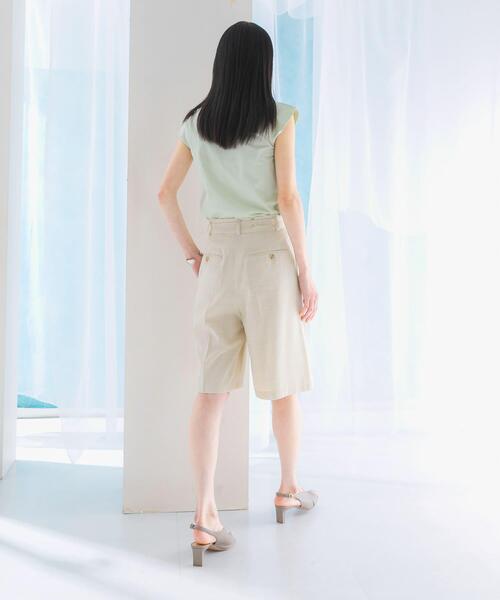ハーフパンツ パンツ 短パン リネンライクハーフパンツ レディース