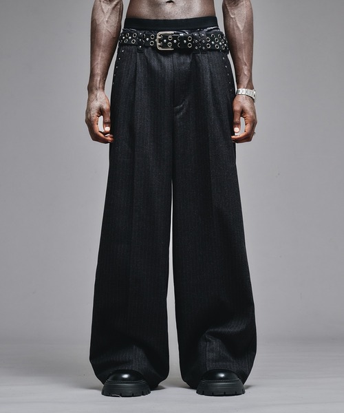 【ANDER HUNK】スタッズデザインバギースラックス ANDER HUNK スラックス 「新色追加」Studs Design Baggy Slacks