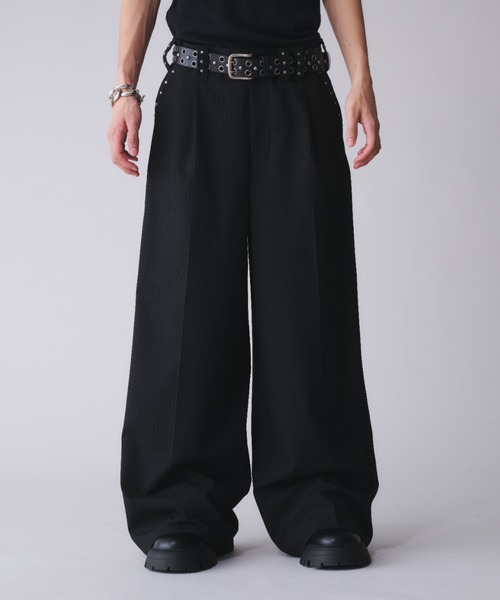 新色追加】Studs Design Baggy Slacks/ スタッズデザインバギー