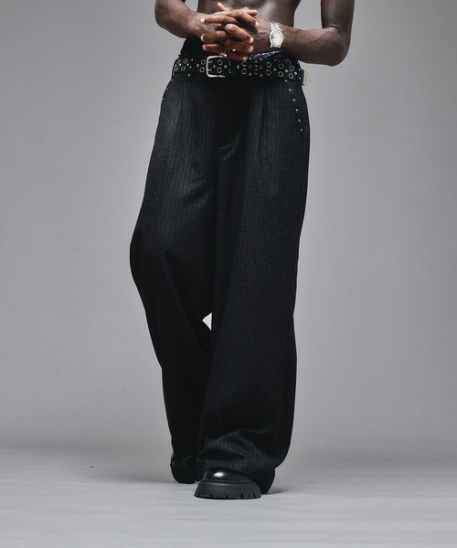 【ANDER HUNK】スタッズデザインバギースラックス ANDER HUNK スラックス 「新色追加」Studs Design Baggy Slacks