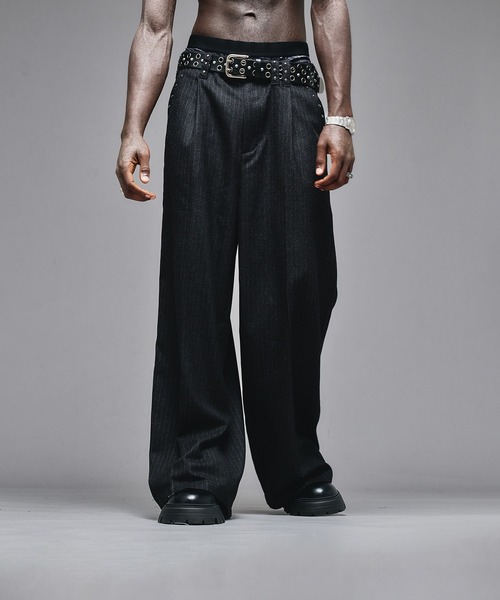 ANDER HUNK スタッズデザインバギースラックス ANDER HUNK スラックス 「新色追加」Studs Design Baggy Slacks