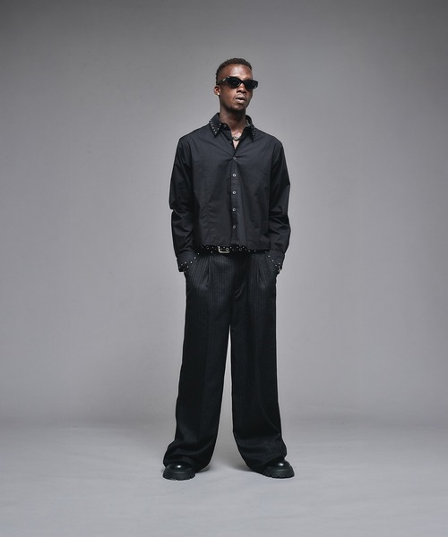 【ANDER HUNK】スタッズデザインバギースラックス ANDER HUNK スラックス 「新色追加」Studs Design Baggy Slacks