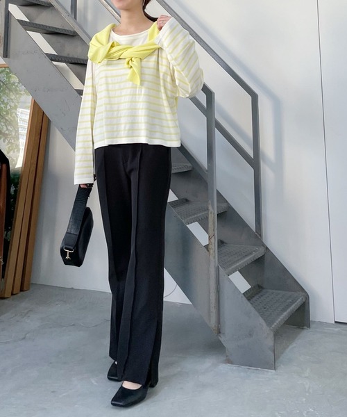 「mysty woman」 長袖ニット FREE イエロー レディース_画像6