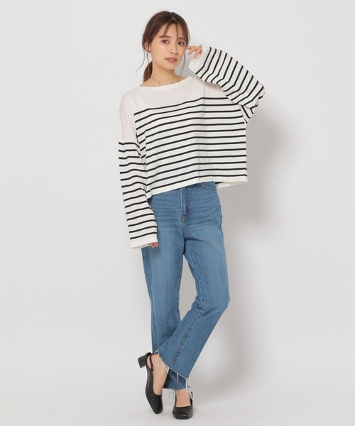 「mysty woman」 長袖ニット FREE イエロー レディース_画像9