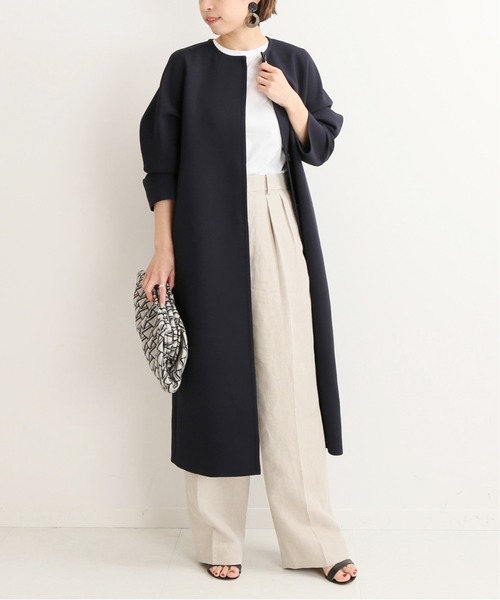 「VERMEIL par iena」 ノーカラーコート 36 ベージュ レディース