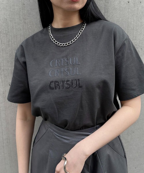 tシャツ 「＆g'aime」リピートロゴプリントTシャツ　Repeat Logo Tee レディース &g'aime tシャツ 「＆g'aime」リピートロゴプリントTシャツ