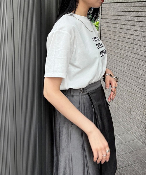 tシャツ 「＆g'aime」リピートロゴプリントTシャツ　Repeat Logo Tee レディース &g'aime tシャツ 「＆g'aime」リピートロゴプリントTシャツ