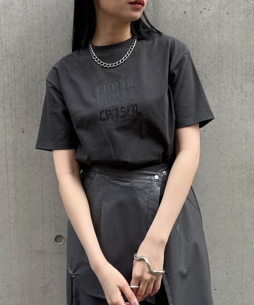 tシャツ 「＆g'aime」リピートロゴプリントTシャツ　Repeat Logo Tee レディース &g'aime tシャツ 「＆g'aime」リピートロゴプリントTシャツ