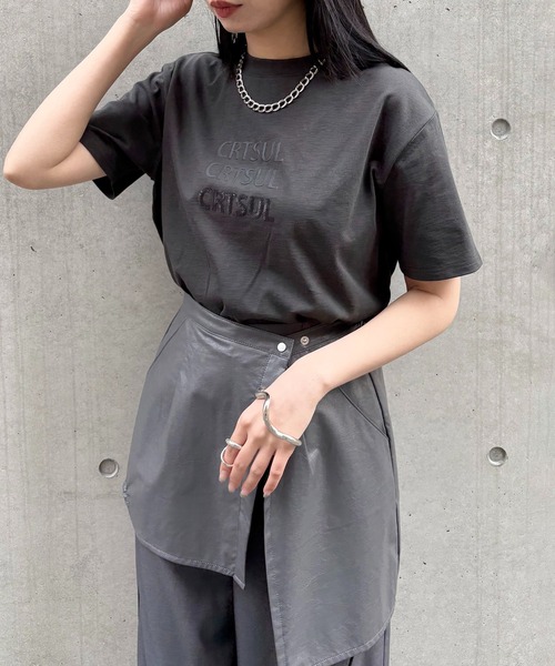 &g'aime tシャツ 「＆g'aime」リピートロゴプリントTシャツ