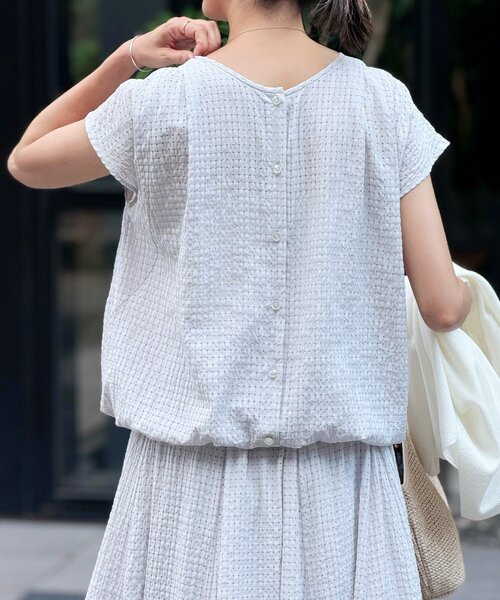 ブラウス シャツ シアーチェックフレンチブラウス レディース BEARDSLEY ブラウス シャツ シアーチェックフレンチブラウス