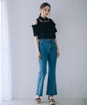 タンクトップ ノースリーブ ショルダーオープン...の詳細画像2