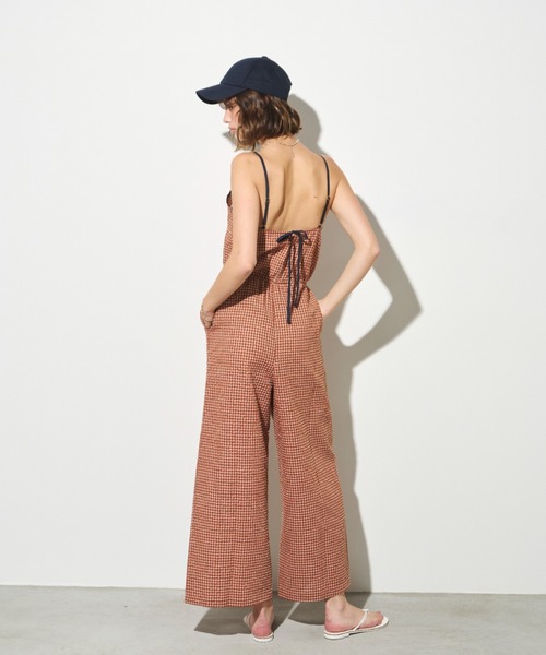 タイムセール☆アルページュストーリー　チェーンストラップ付ロンパース　サロペット セール】Open Side Waist Jumpsuit /スカラップナイロン