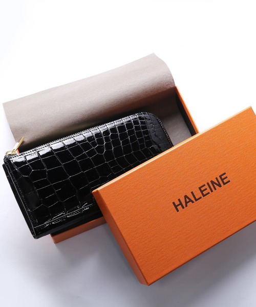 HALEINE クロコダイル 長財布 日本製 L字ファスナー マット 加工 HALEINE クロコダイル 長財布 日本製 L字ファスナー マット 加工