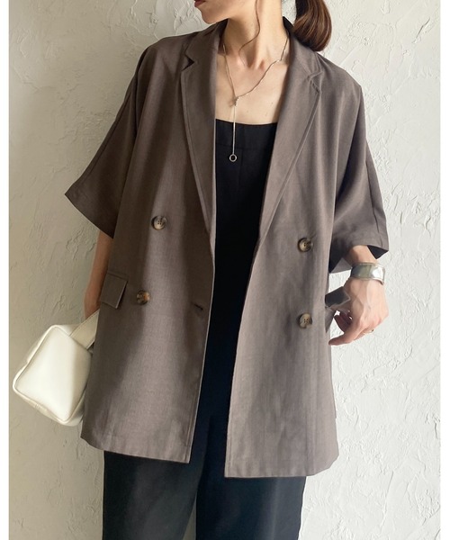 She's Closet ジャケット テーラードジャケット リネンタッチ
