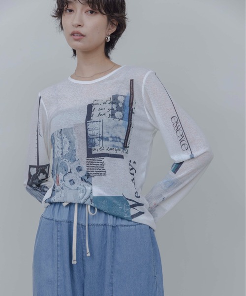 Eimee Law（エイミーロウ） tシャツ アートフォトプリント シアー