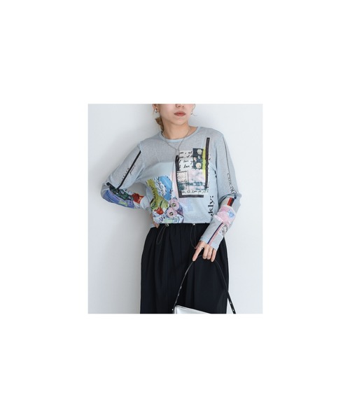 Eimee Law（エイミーロウ） tシャツ コラージュプリント シアー