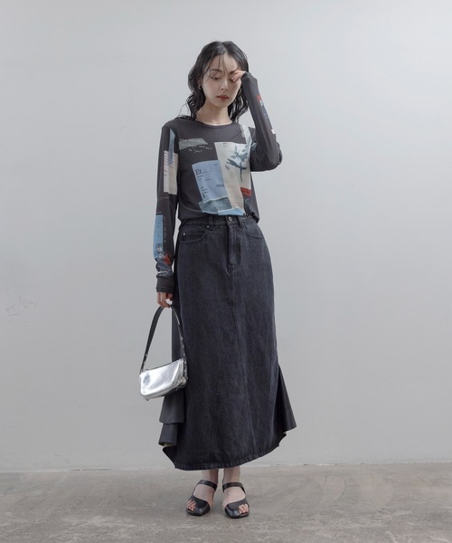 Eimee Law（エイミーロウ） tシャツ コラージュプリント シアー