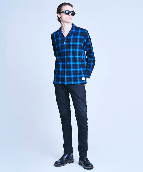 クライミー THE CRIMIEチェックシャツ　ブルー系　大きいサイズ CRIMIE（クライミー）の「OMBRE CHECK SHORT SLEEVE SHIRT