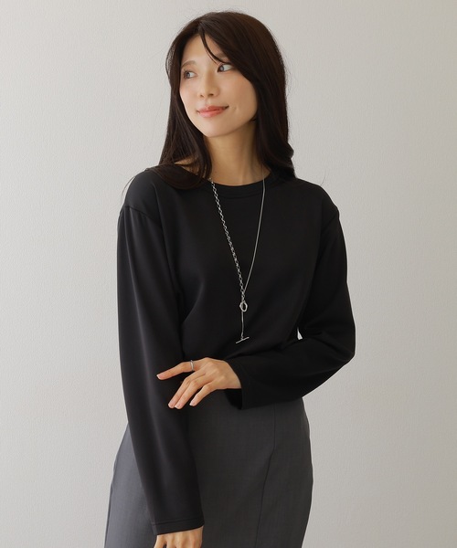 DAYRA tシャツ ソリッドカラー クルーネック 長袖 ベーシック プル