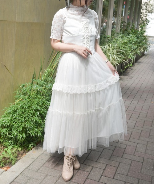 axes femme（アクシーズ ファム） ジャンパースカート コルセット風編