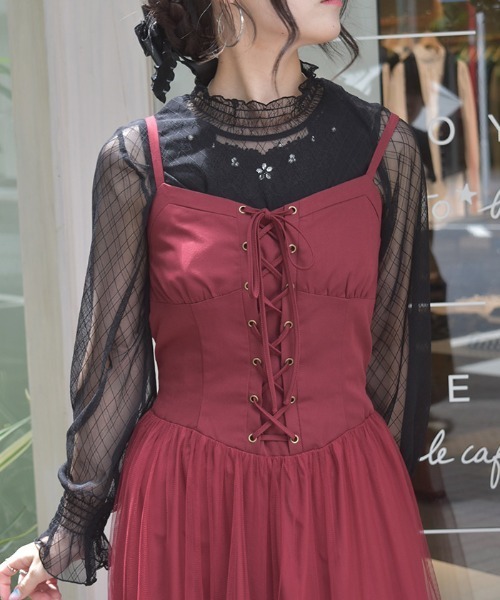 axes femme（アクシーズ ファム） ジャンパースカート コルセット風編