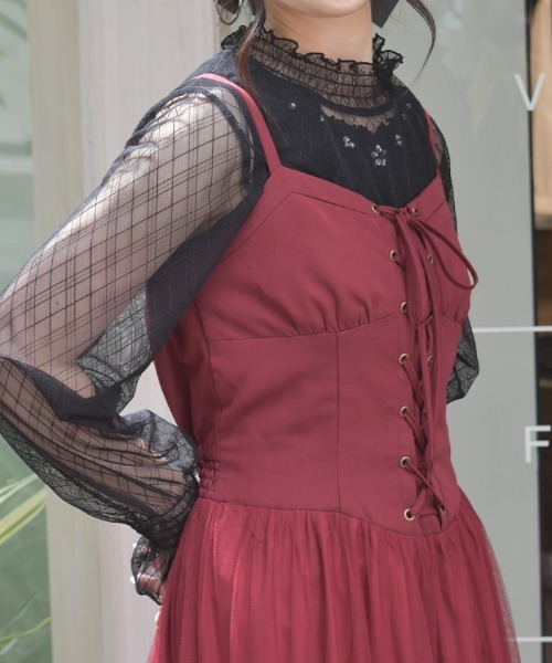 axes femme（アクシーズ ファム） ジャンパースカート コルセット風編