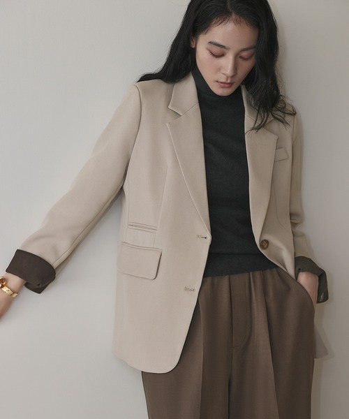 LOWO ジャケット テーラードジャケット シングル テーラードジャケット