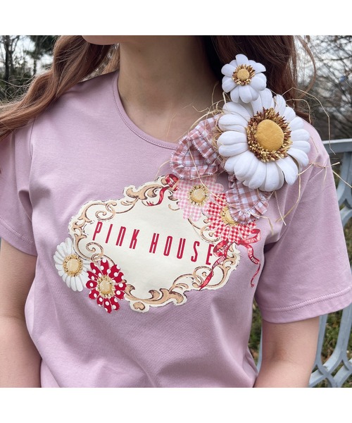PINK HOUSE（ピンクハウス） 半袖Tシャツ MEDIUM ピンク レディース