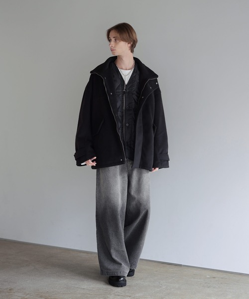 SOCCE ブルゾン アウター ウールミックスオーバーサイズショートモッズ