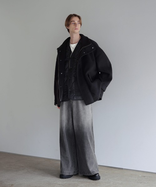 お値下げ美品Stone ウールネイビーモッズパーカー、ブルゾン Paul Smith（ポールスミス）の「オーバーサイズミックスアップモッズ