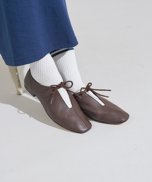 バレエシューズ パンプス SOFI/ソフィー リボン フラットレザーシューズ/ 紐付き バレエシューズ | FREAK'S STORE | 02