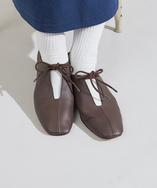 バレエシューズ パンプス SOFI/ソフィー リボン フラットレザーシューズ/ 紐付き バレエシューズ | FREAK'S STORE | 05