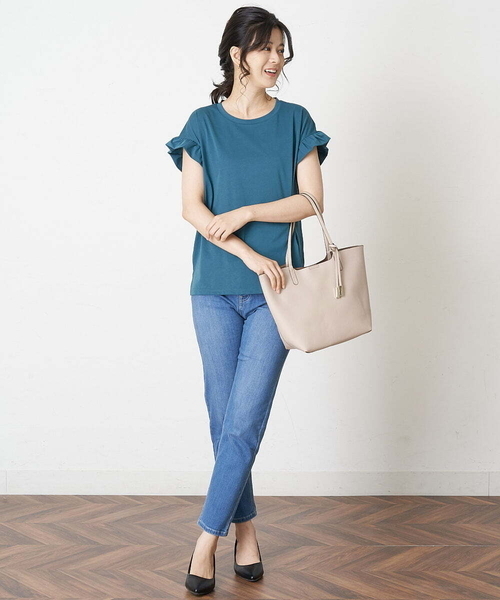 「OFUON le MK」 半袖カットソー 38 ブラック レディース_画像9