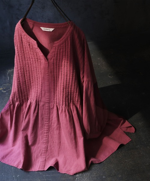 「soulberry」 7分袖ブラウス L パープル レディース_画像3