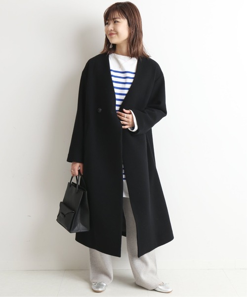 SLOBE IENA（スローブイエナ） ノーカラーコート 38 ブラウン