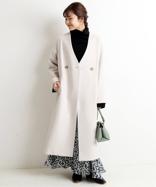 SLOBE IENA（スローブイエナ） ノーカラーコート 38 ブラウン